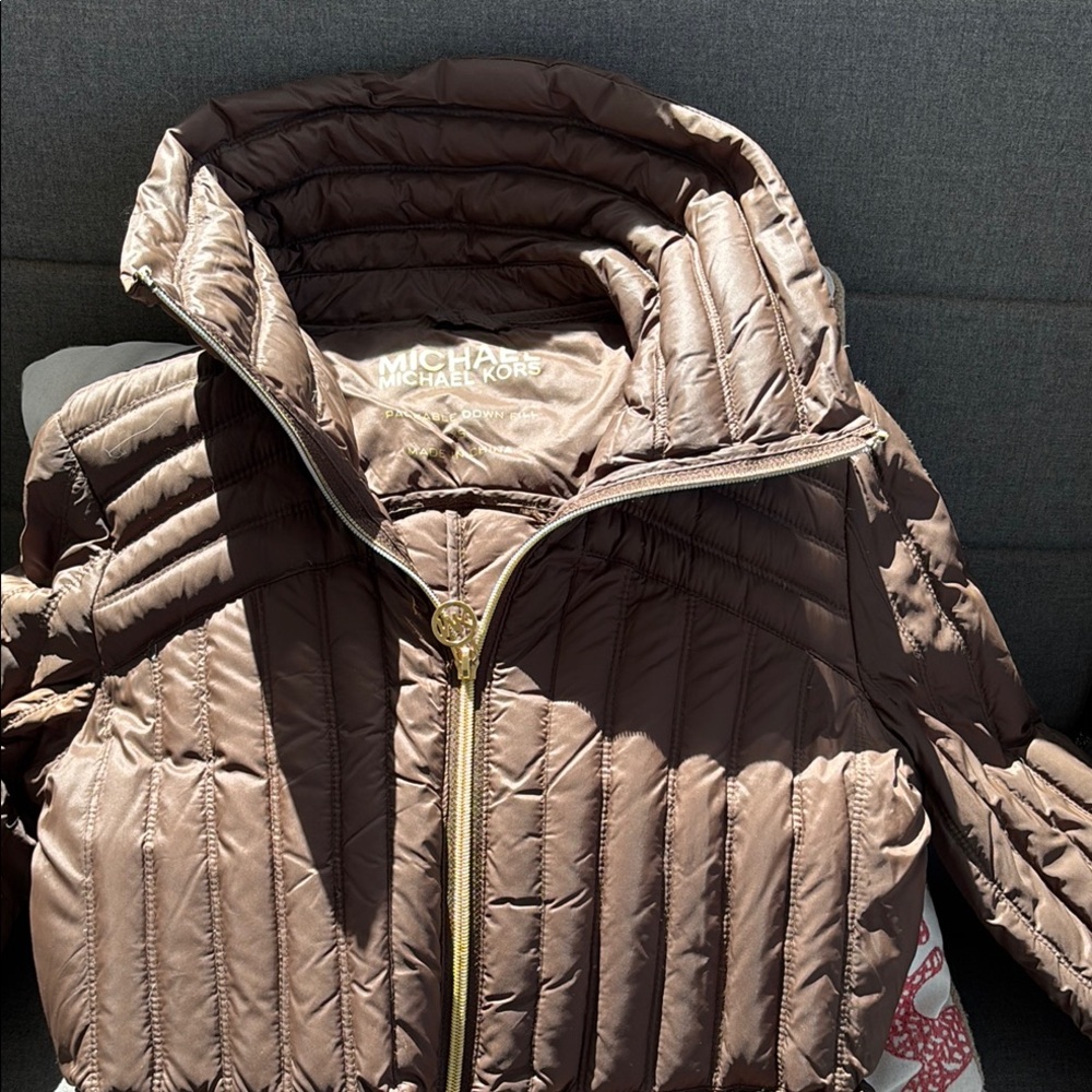 Michael Kors Chocolate Brown Puffer Jacket